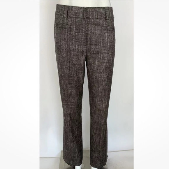 Carlisle Sz 4 Wool Blend Wide Leg Tweed Trouser Dress Pants Brown Business - Picture 1 of 5